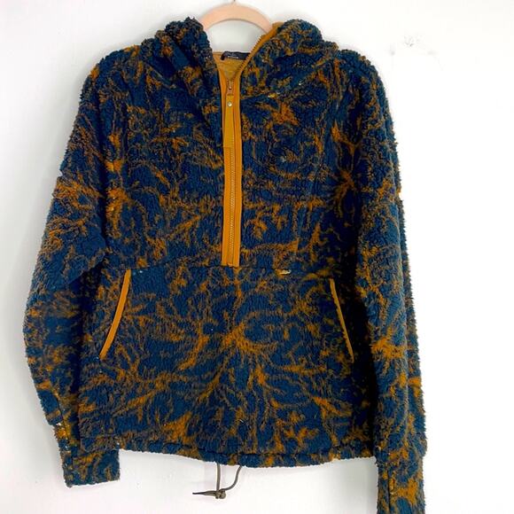 Prana Polar Escape 1/4 zip teddy plush hooded pullover sweatshirt sz XS - Picture 2 of 10